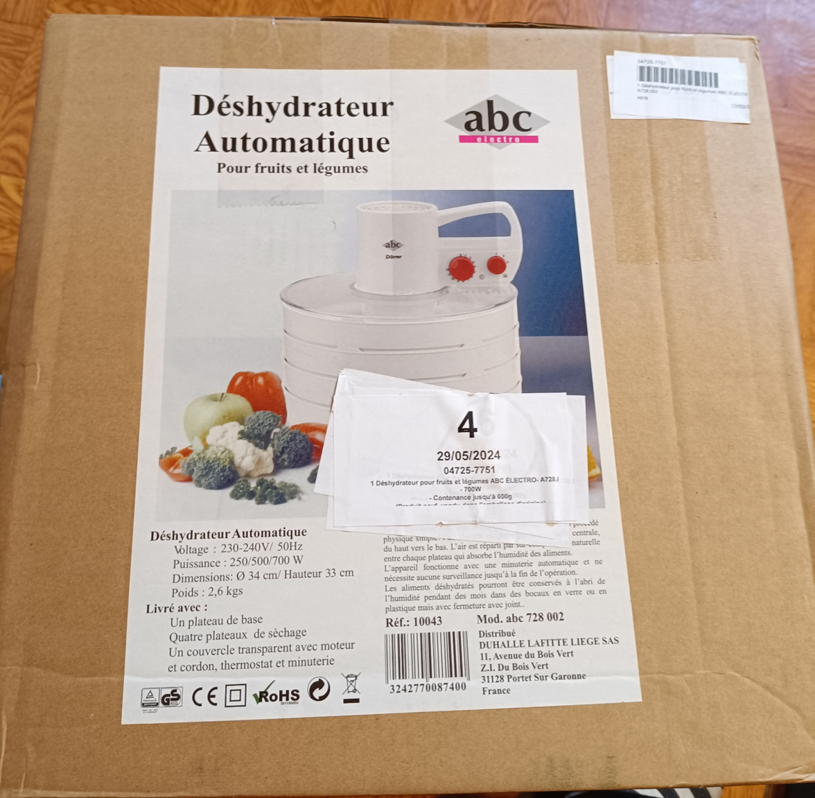 Déshydrateur fruits et légumes ABC ELECTRO